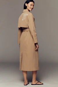 NVLT Longline Embroidered Trench Coat