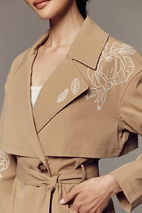 NVLT Longline Embroidered Trench Coat