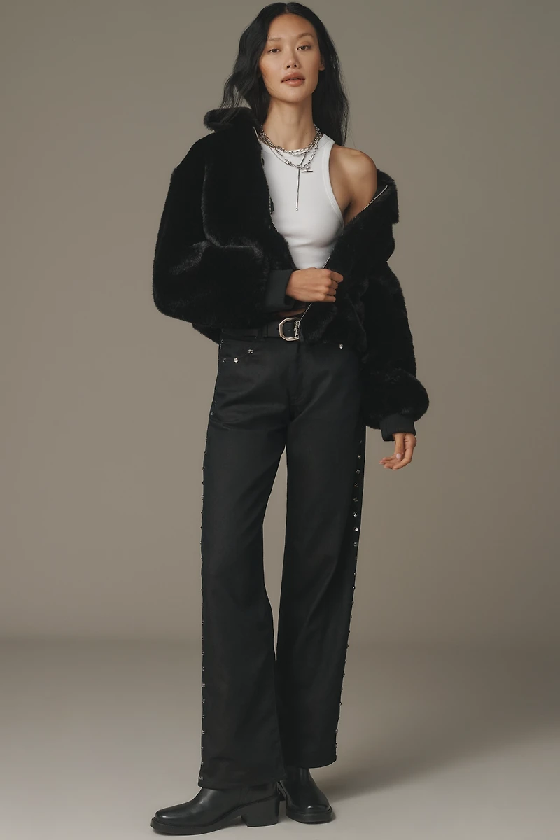Maeve Crop Faux-Fur Coat