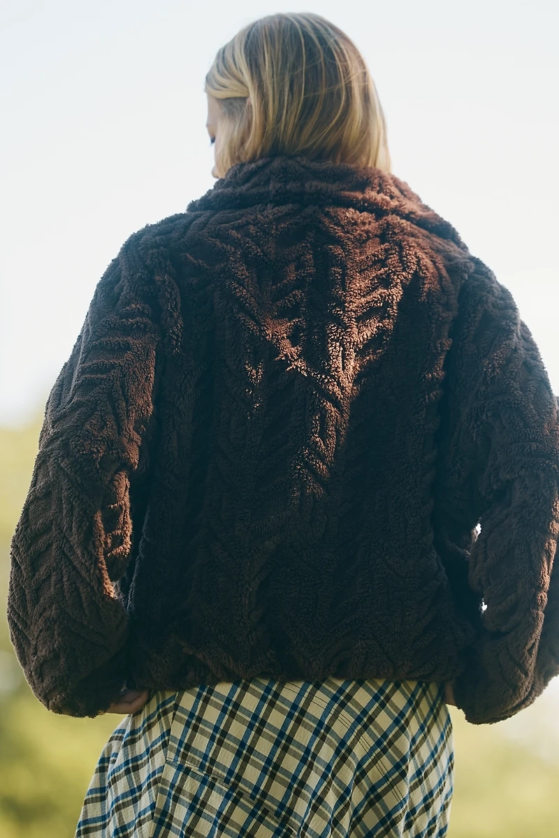 Pilcro Textured Faux-Fur Jacket