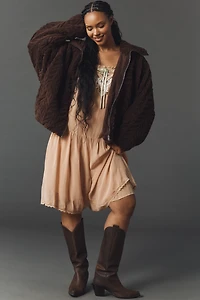 Pilcro Textured Faux Fur Jacket