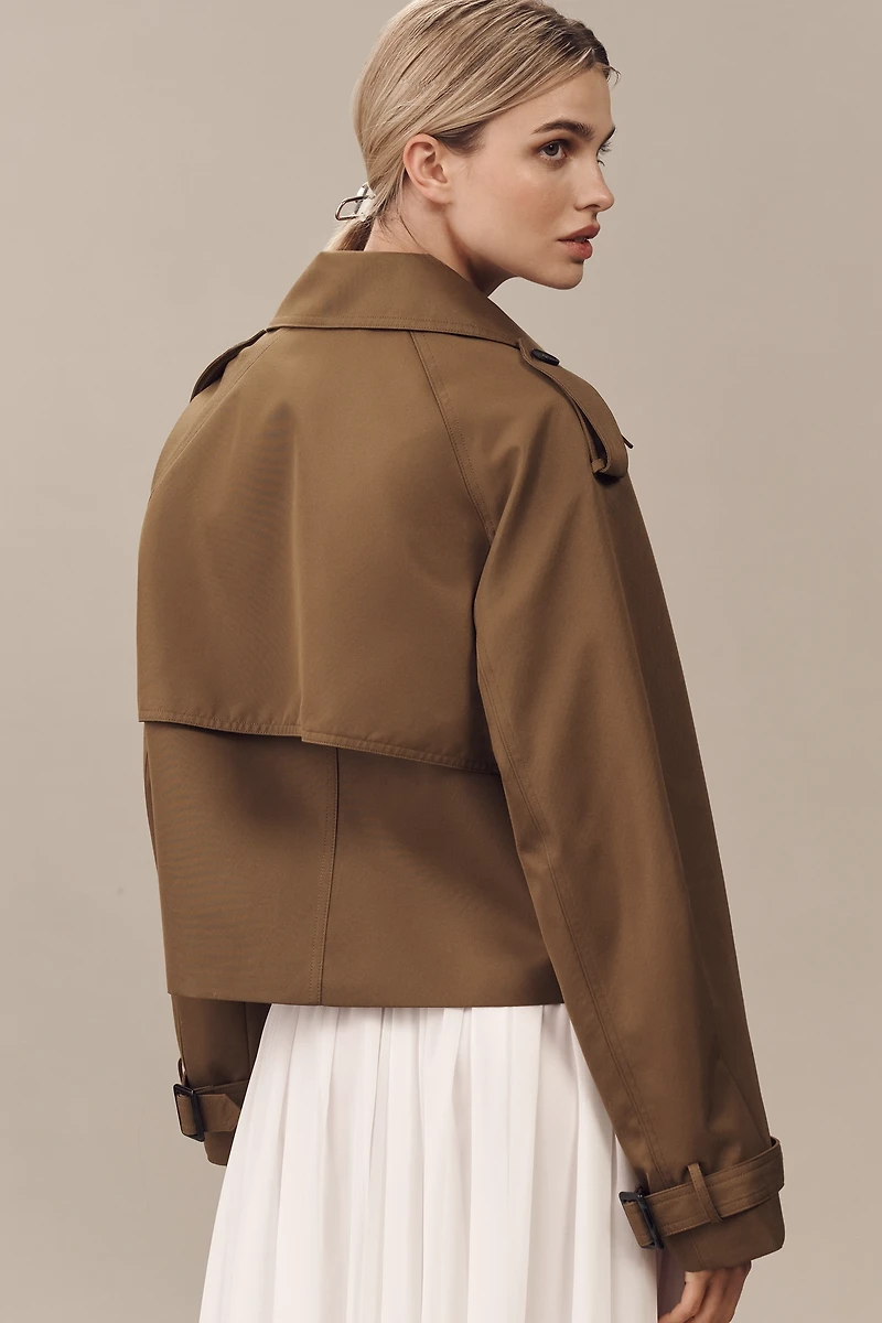 By Anthropologie Crop Trench Coat