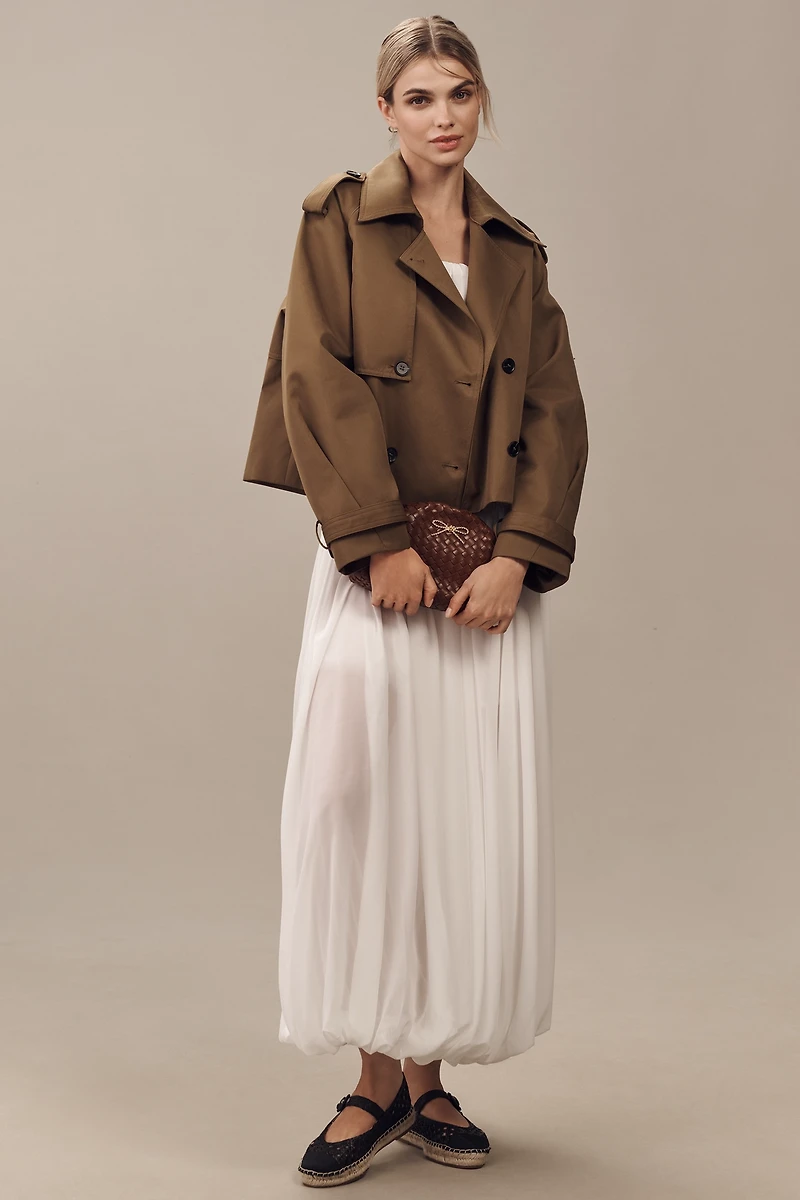 By Anthropologie Crop Trench Coat