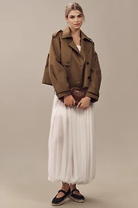 By Anthropologie Crop Trench Coat