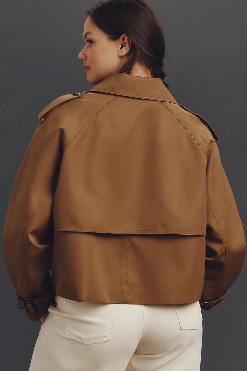 By Anthropologie Crop Trench Coat