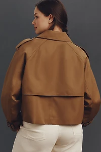 By Anthropologie Crop Trench Coat