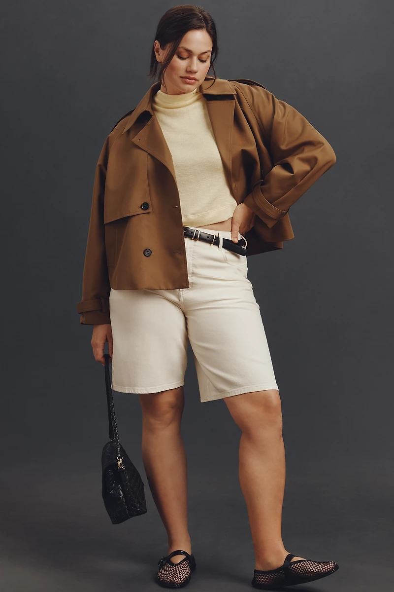 By Anthropologie Crop Trench Coat