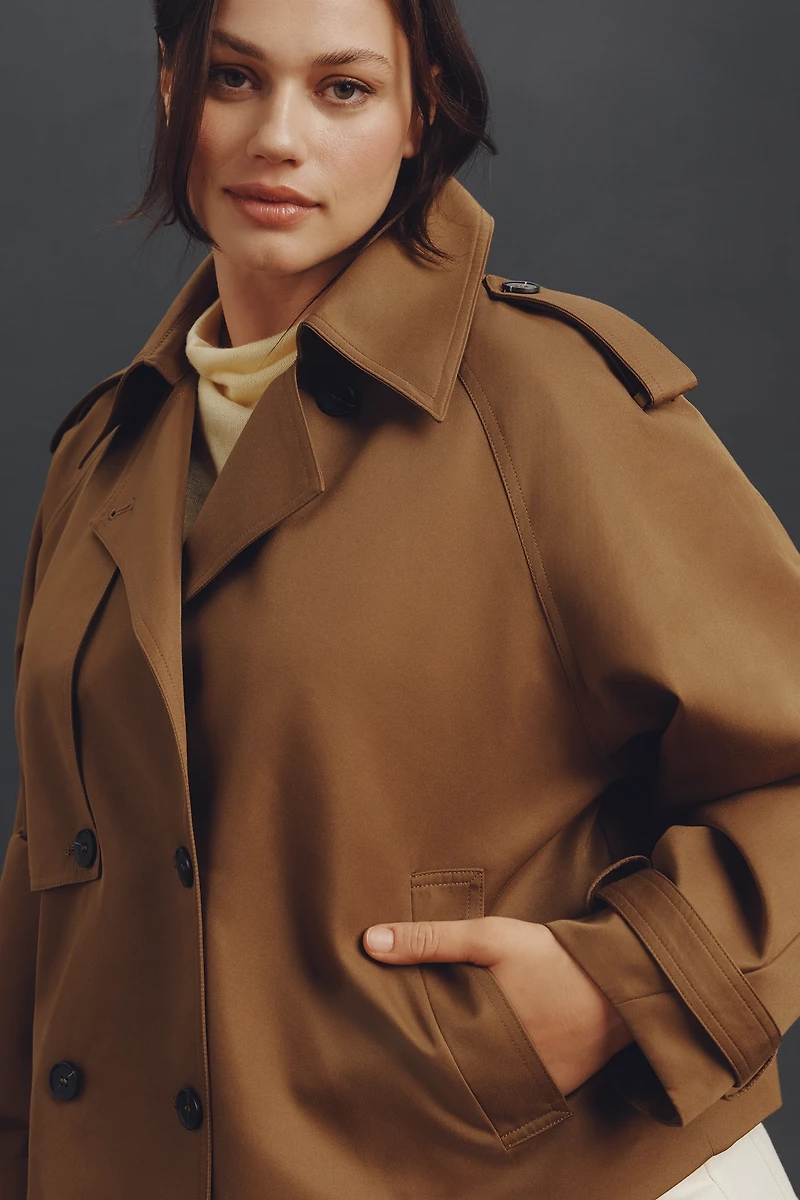 By Anthropologie Crop Trench Coat