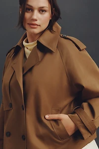 By Anthropologie Crop Trench Coat