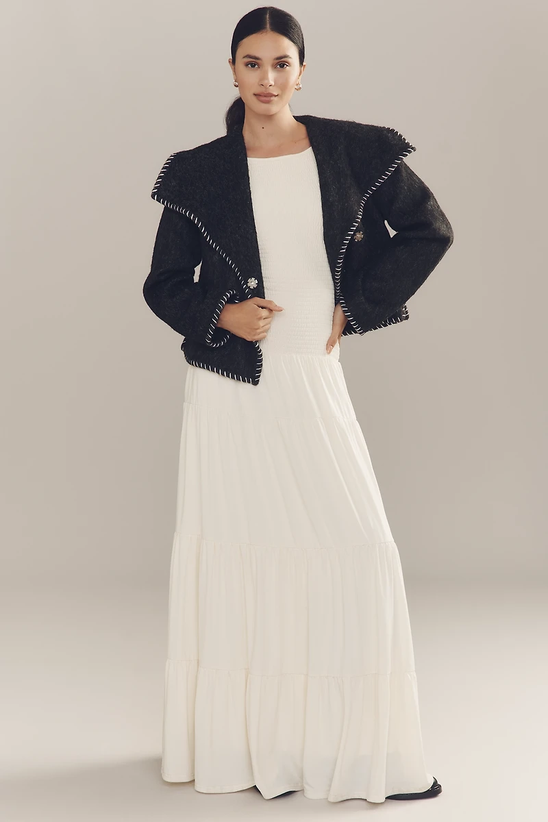 By Anthropologie Wool Blend Collared Jacket