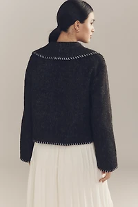 By Anthropologie Wool Blend Collared Jacket