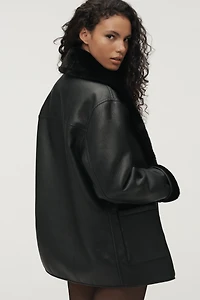 By Anthropologie Faux-Shearling Reversible Coat