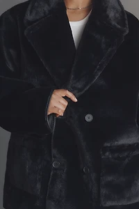 By Anthropologie Faux-Shearling Reversible Coat