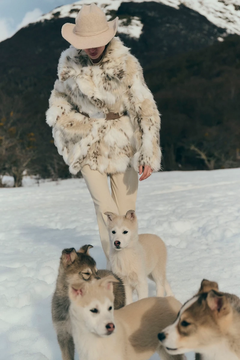 Pilcro Shaggy Faux Fur Coat