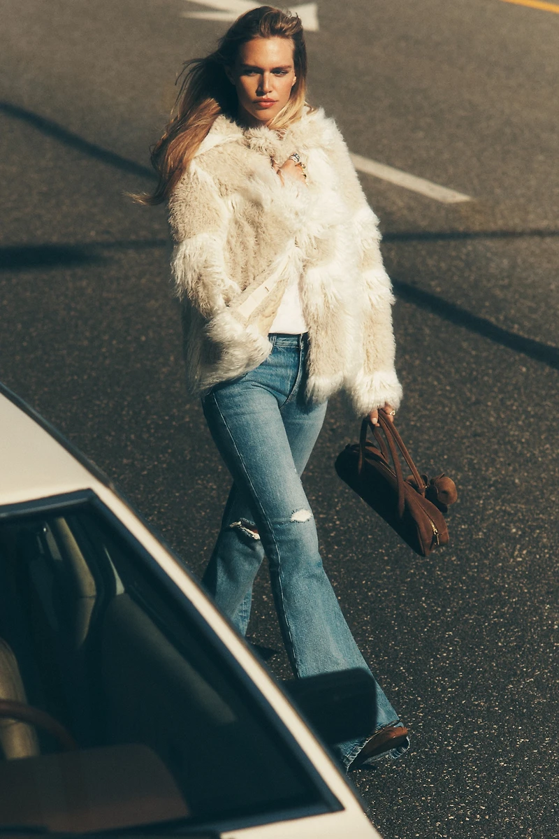 Pilcro Shaggy Faux-Fur Coat