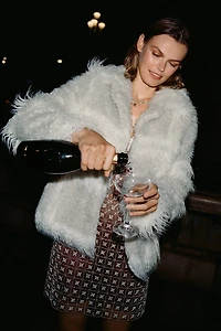 Pilcro Shaggy Faux-Fur Coat