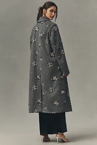 By Anthropologie Embellished Wool Blend Coat