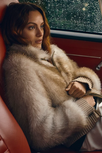 Maeve Faux-Fur Crop Coat