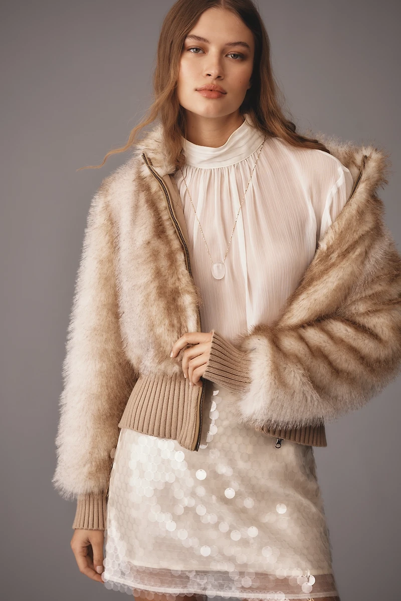 Maeve Faux-Fur Crop Coat