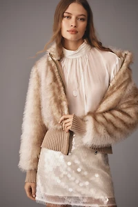 Maeve Faux-Fur Crop Coat