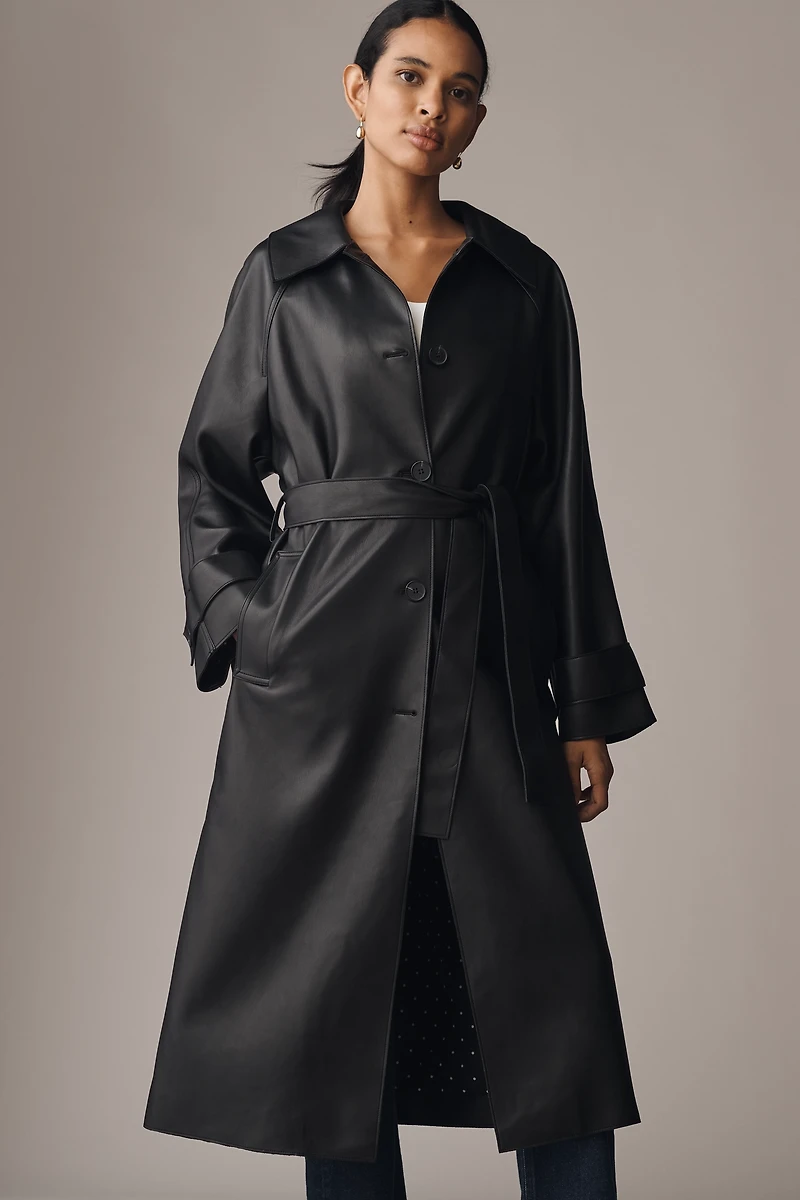Maeve Faux-Leather Car Coat