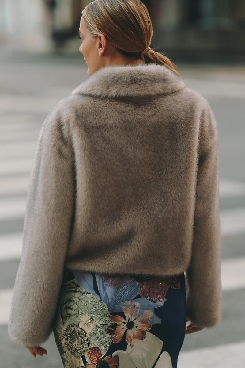 Maeve Cropped Faux-Fur Coat