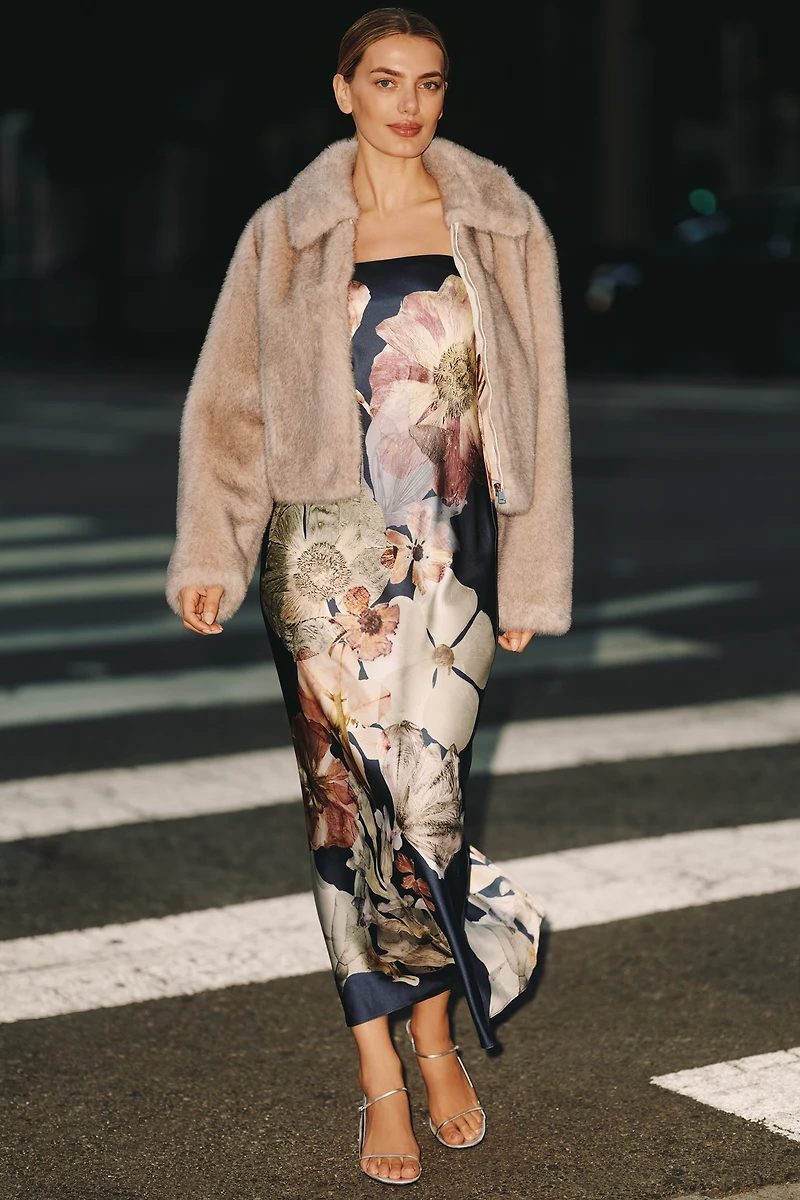 Maeve Cropped Faux-Fur Coat