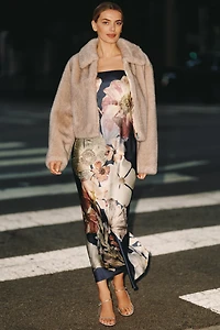 Maeve Cropped Faux-Fur Coat