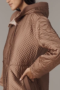 By Anthropologie Embroidered Hooded Anorak Coat