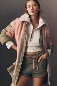 Pilcro Sherpa Fleece Collar Quilted Liner Coat