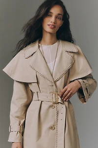 By Anthropologie Capelet Trench Coat