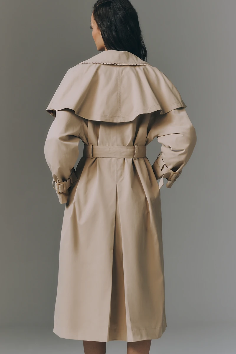 By Anthropologie Capelet Trench Coat