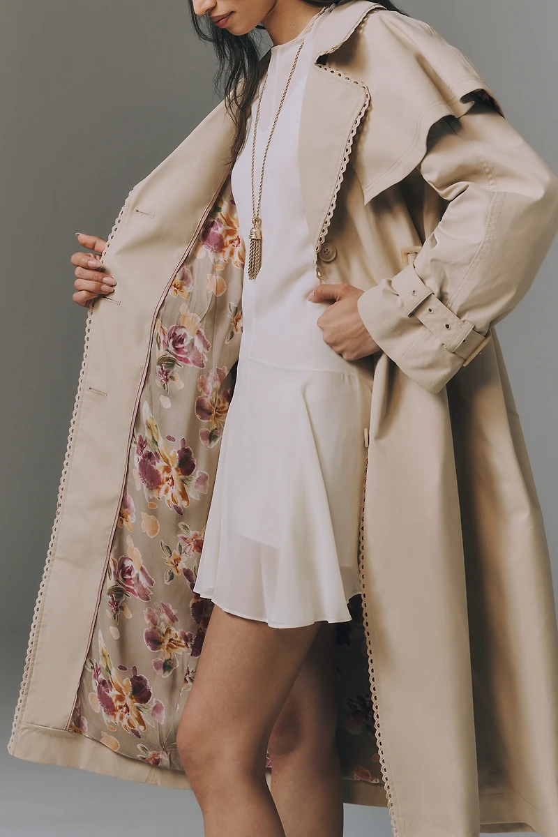 By Anthropologie Capelet Trench Coat