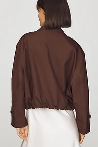 Maeve Retta Double-Breasted Short Trench Coat