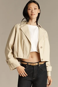 Maeve Pleated Crop Trench Jacket