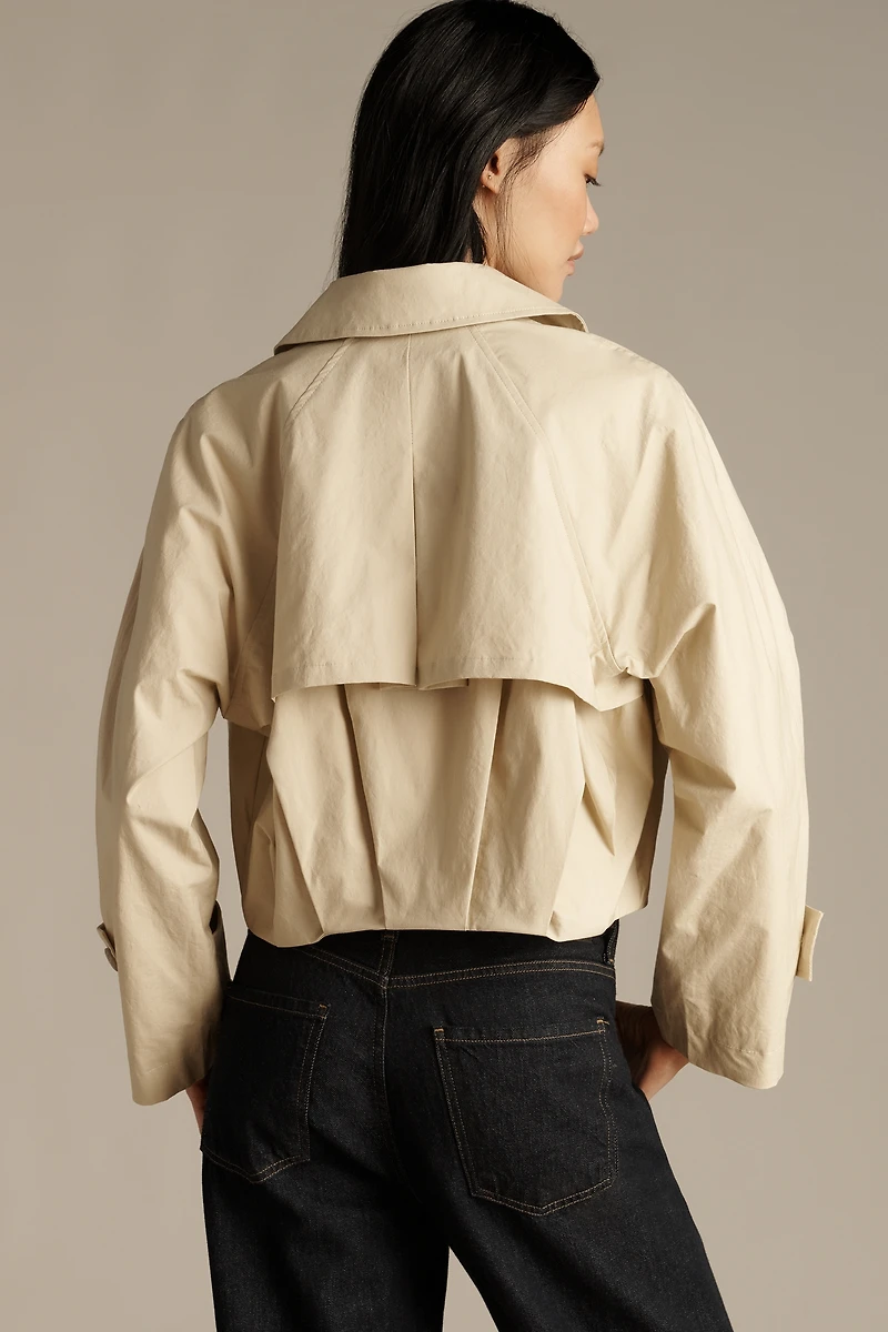 Maeve Pleated Crop Trench Jacket