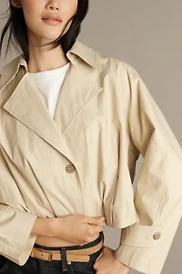 Maeve Pleated Crop Trench Jacket