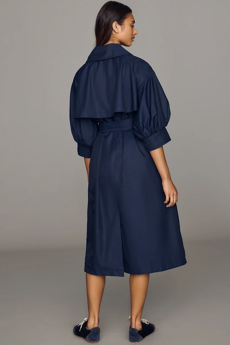 Maeve Crop-Sleeve Trench Coat
