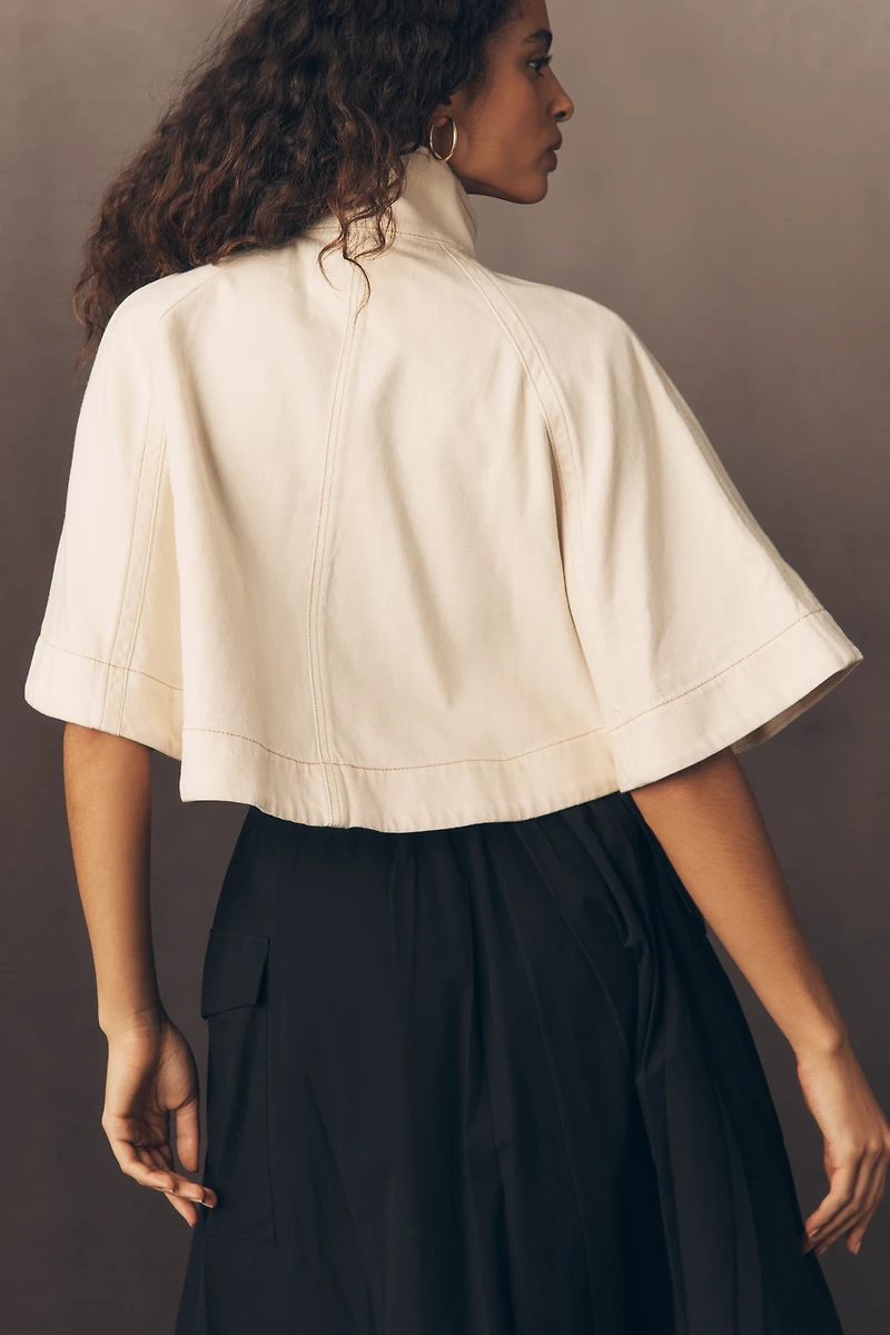 Pilcro Cropped Utility Cape Jacket