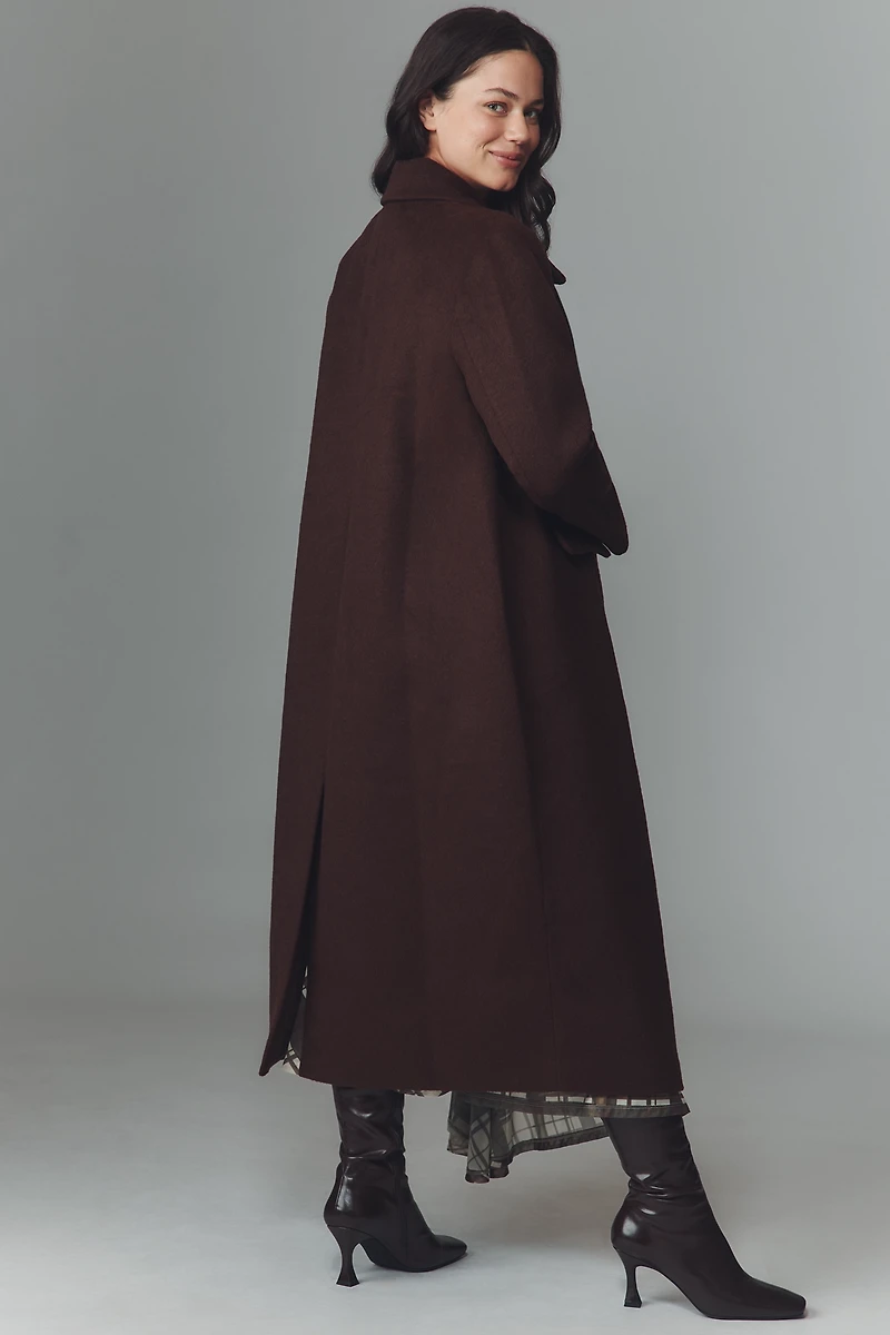 Eloquii Plus Textured Double-Breasted Long Coat