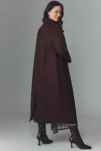 Eloquii Plus Textured Double-Breasted Long Coat