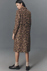 Baum und Pferdgarten Dixie Long Wool Blend Leopard Coat