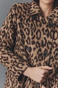 Baum und Pferdgarten Dixie Long Wool Blend Leopard Coat