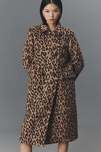 Baum und Pferdgarten Dixie Long Wool Blend Leopard Coat