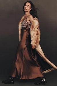 STAND STUDIO Nora Faux Fur Longline Coat