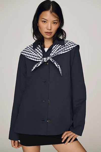 RAISONNEL Gingham Trench Jacket