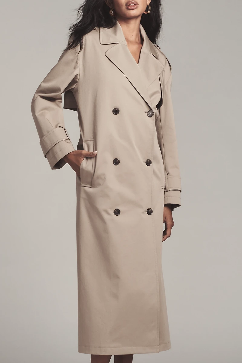 Theory Oversized Double-Breasted Trench Coat