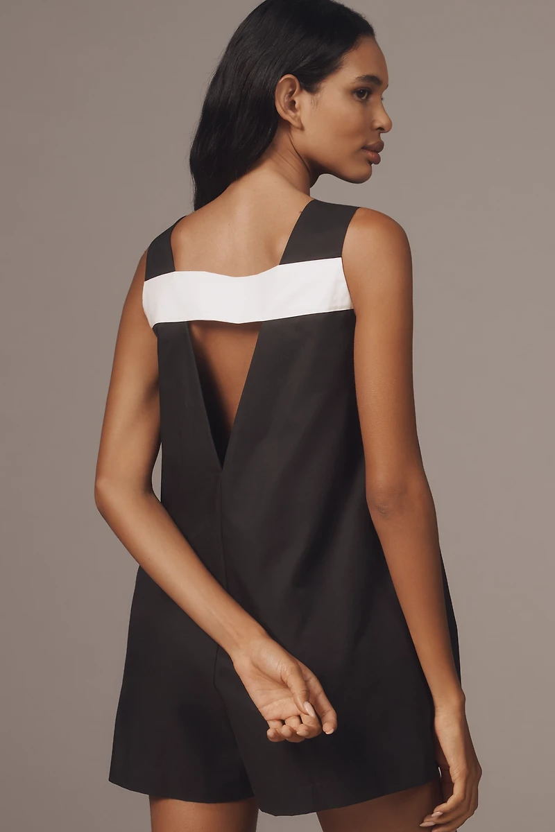 By Anthropologie Sleeveless Zip-Front Romper