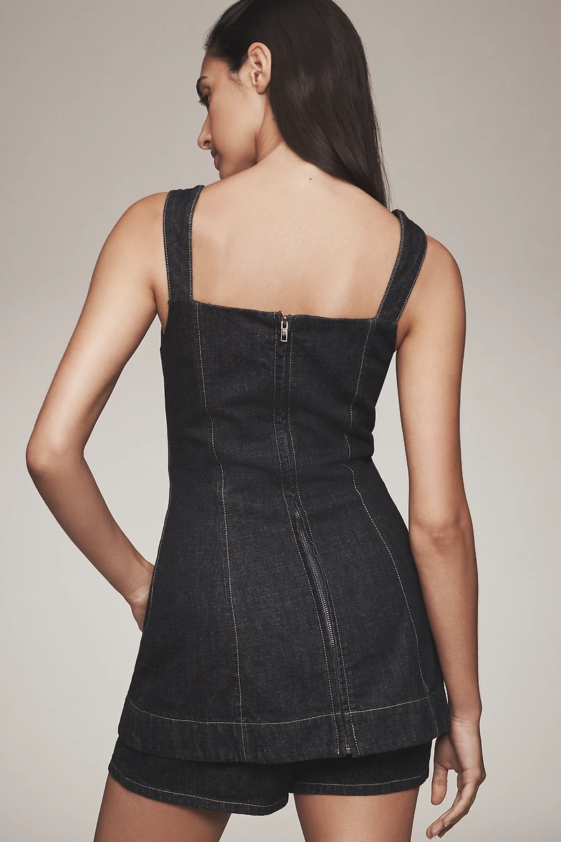 Line & Dot Caryl Square-Neck Romper