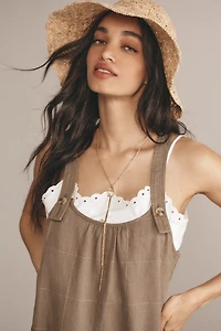 Pilcro Linen Blend Cinched Overall Romper